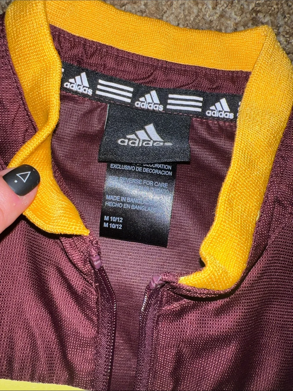Adidas Arizona State Kids Maroon & Gold Pullover Jacket/Windbreaker